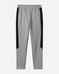 PUMA - Pantaloni tuta da uomo grigi e neri slim fit in tessuto traspirante