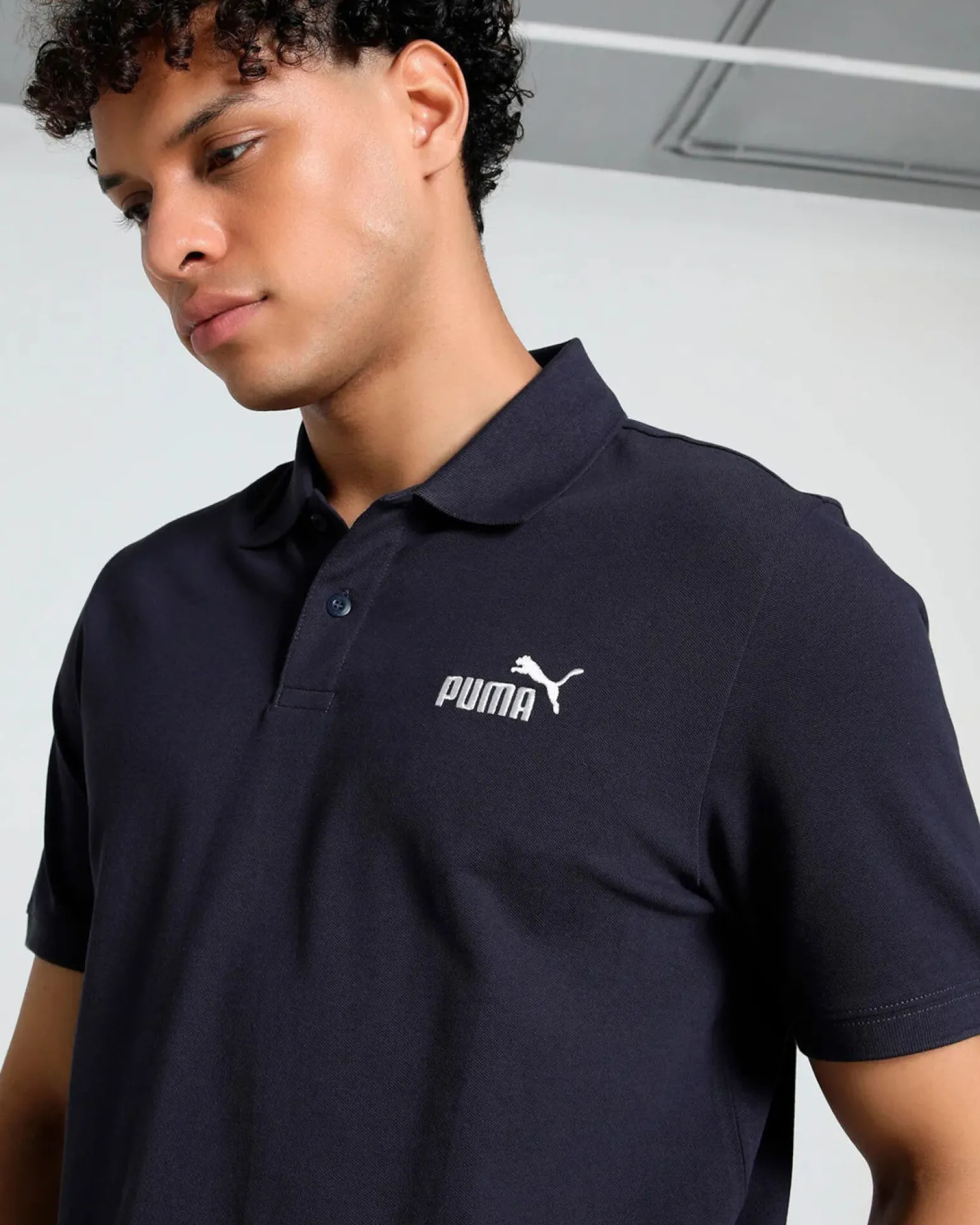 PUMA - POLO BLU ESSENTIAL N.1 LOGO PIQUE TU DA UOMO - 682552-16