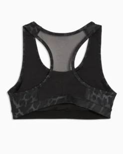 PUMA - REGGISENO SPORTIVO MACULATO NERO E GRIGIO 4KEEPS BRA SPOTTED HAZE MID   DA DONNA, 528511-01