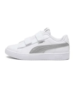 PUMA RICKIE CLASSIC V - SNEAKERS PS BIANCA E ARGENTO, NUMERATA 28/35 - 394253-16