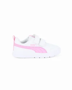 PUMA - SCARPA COURTFLEX V3 V PS BIANCA E ROSA DA BAMBINA, NUMERATA 28/35 - 397642-09