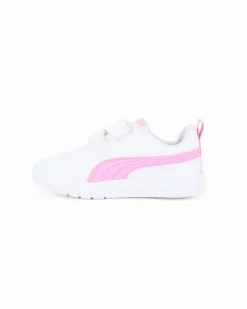 PUMA - SCARPA COURTFLEX V3 V PS BIANCA E ROSA DA BAMBINA, NUMERATA 28/35 - 397642-09