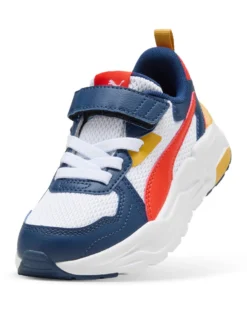 PUMA - Scarpa da bambino bianca con dettagli rosso, blu e giallo - TRINITY LITE AC+PS