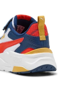 PUMA - Scarpa da bambino bianca con dettagli rosso, blu e giallo - TRINITY LITE AC+PS
