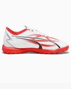 PUMA - Scarpa da calcetto bianca e rossa, numerata 35/38,5 - ULTRA PLAY TT JR