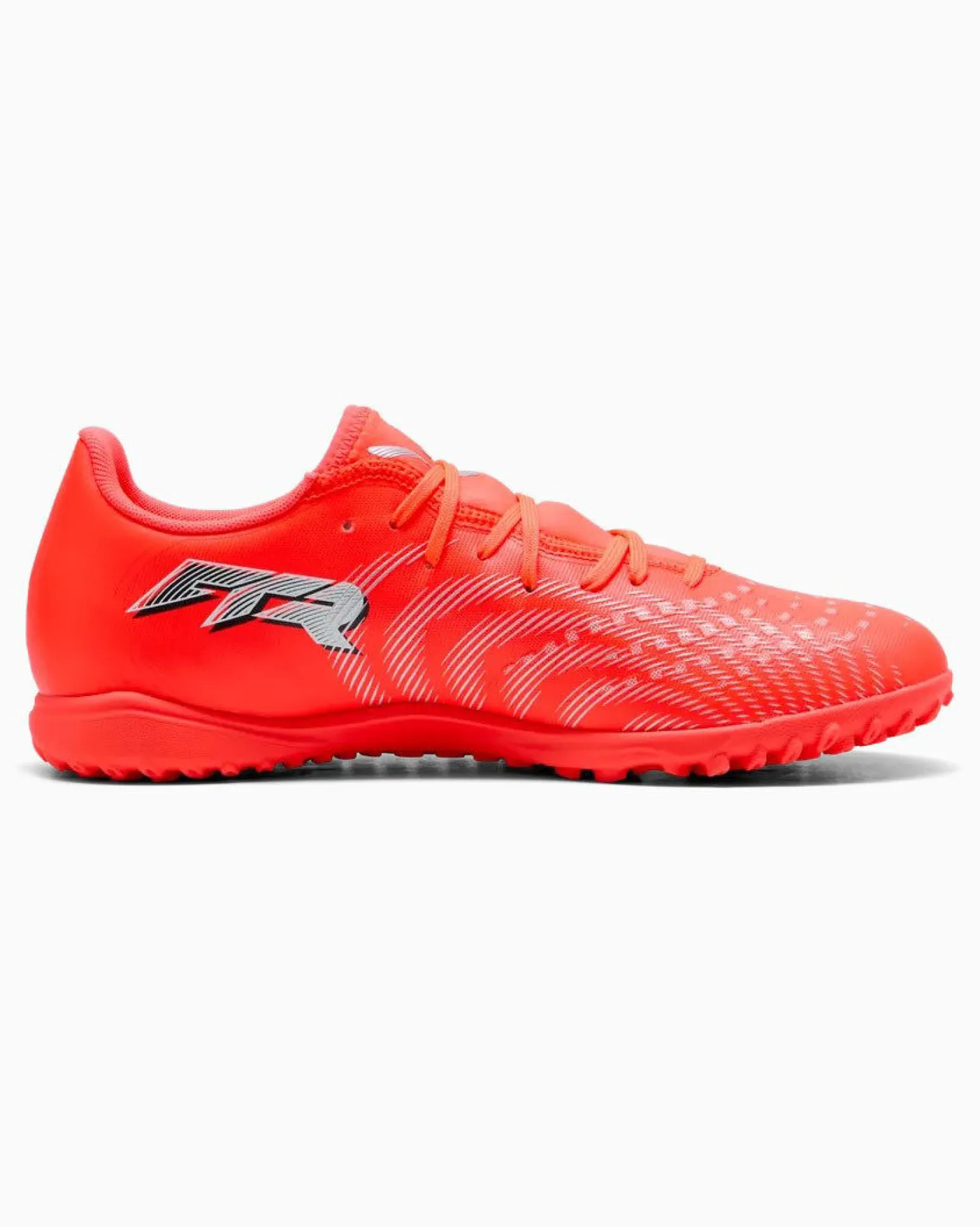PUMA- SCARPA DA CALCETTO FUTURE 9 PLAY TT ROSSA FLUO CON DETTAGLI GRIGI E NERI DA UOMO, 108918-01