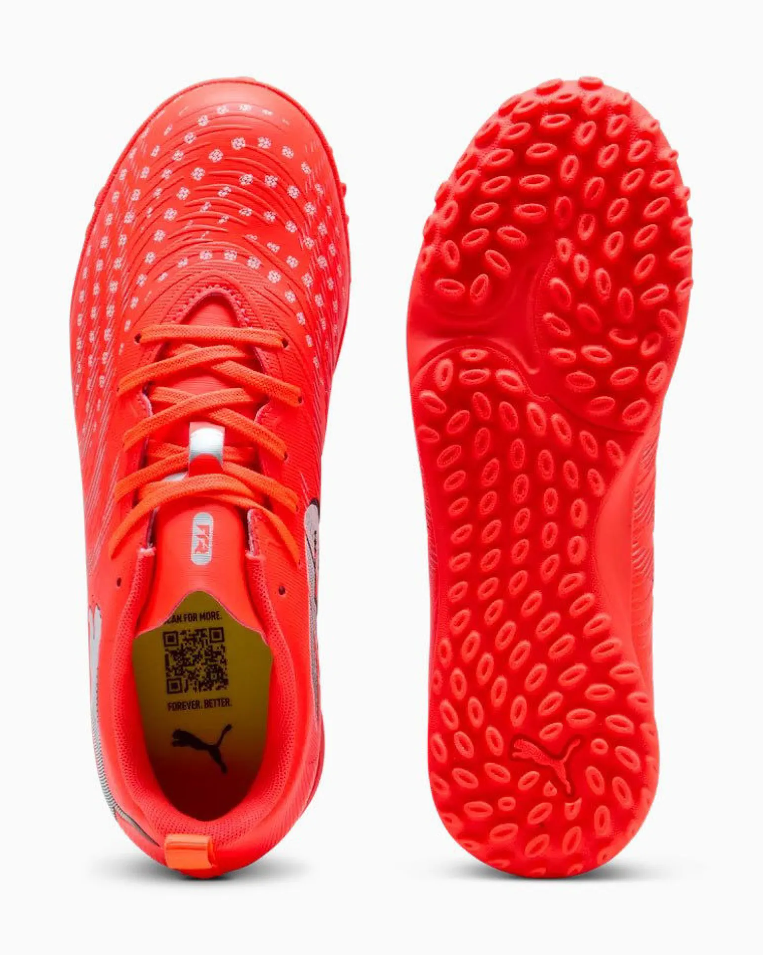 PUMA- SCARPA DA CALCETTO KIDS FUTURE 9 PLAY TT ROSSA FLUO CON DETTAGLI GRIGI E NERI DAL 33 AL 38.5, 108929-01