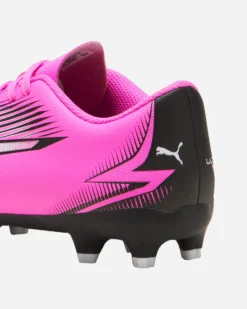 PUMA - Scarpa da calcio bambino rosa e nera con logo bianco - ULTRA PLAY FG/AG JR