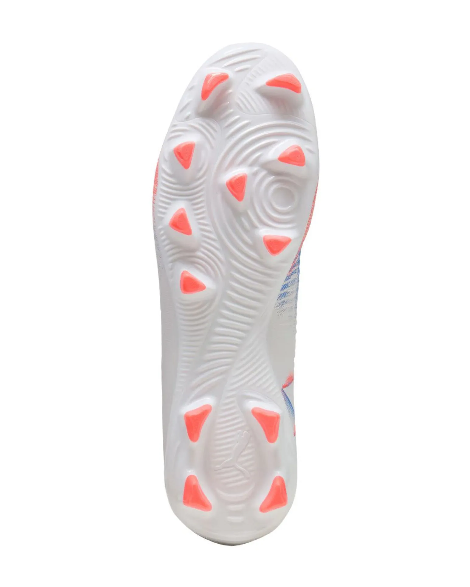 PUMA - Scarpa da calcio bianca con dettagli arancioni e blu - FUTURE 8 PLAY FG/AG
