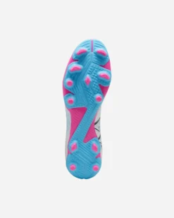 PUMA - Scarpa da calcio uomo bianca e nera con suola colorata - FUTURE 7 PLAY FG/AG