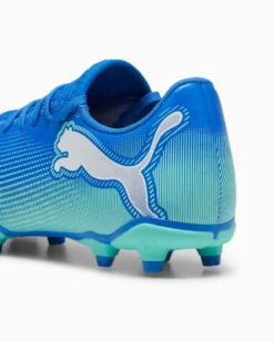 PUMA - SCARPA DA CALCIO UOMO BLU, BIANCA E VERDE FUTURE 7 PLAY FG/AG  107939-01