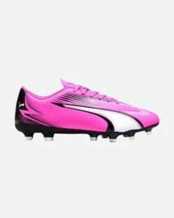 PUMA - Scarpa da calcio uomo rosa e nera con logo bianco - ULTRA PLAY FG/AG
