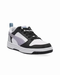 PUMA - Scarpa da ragazza bianca/nera con dettagli lilla - REBOUND V6 LO SPACE BELLE JR
