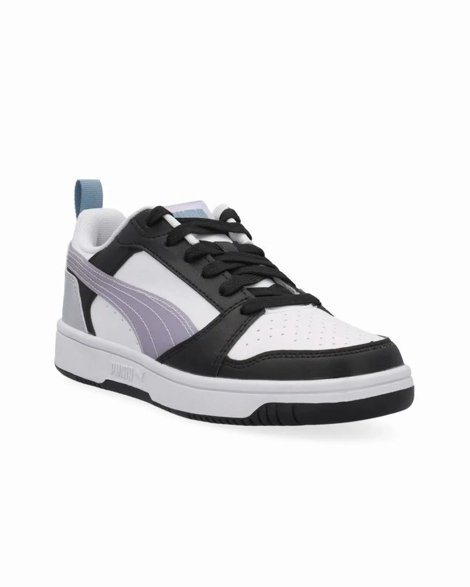 PUMA - Scarpa da ragazza bianca/nera con dettagli lilla - REBOUND V6 LO SPACE BELLE JR