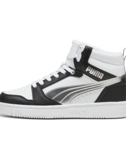 PUMA - SCARPA REBOUND V6 METALLIC DREAM BIANCA E NERA DA DONNA, numerata 36/41