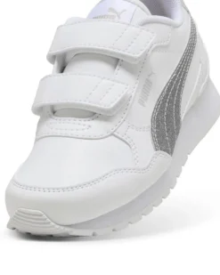 PUMA - SCARPA ST RUNNER V4 SL GLITTER PS BIANCA E ARGENTO, NUMERATA 28/35 - 401587-01