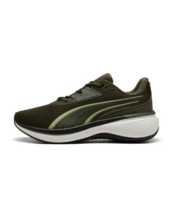 PUMA - scarpe da running verde oliva con suola bianca - SOFTRIDE EXO