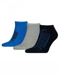 PUMA - Set 3 paia calzini blu azzurro e grigio, numerata 27/40