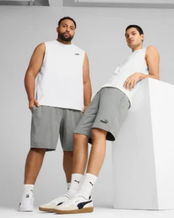 PUMA - SHORT GRIGIO ESSENTIAL N. 1 LOGO JSY 10" DA UOMO,  682600-03