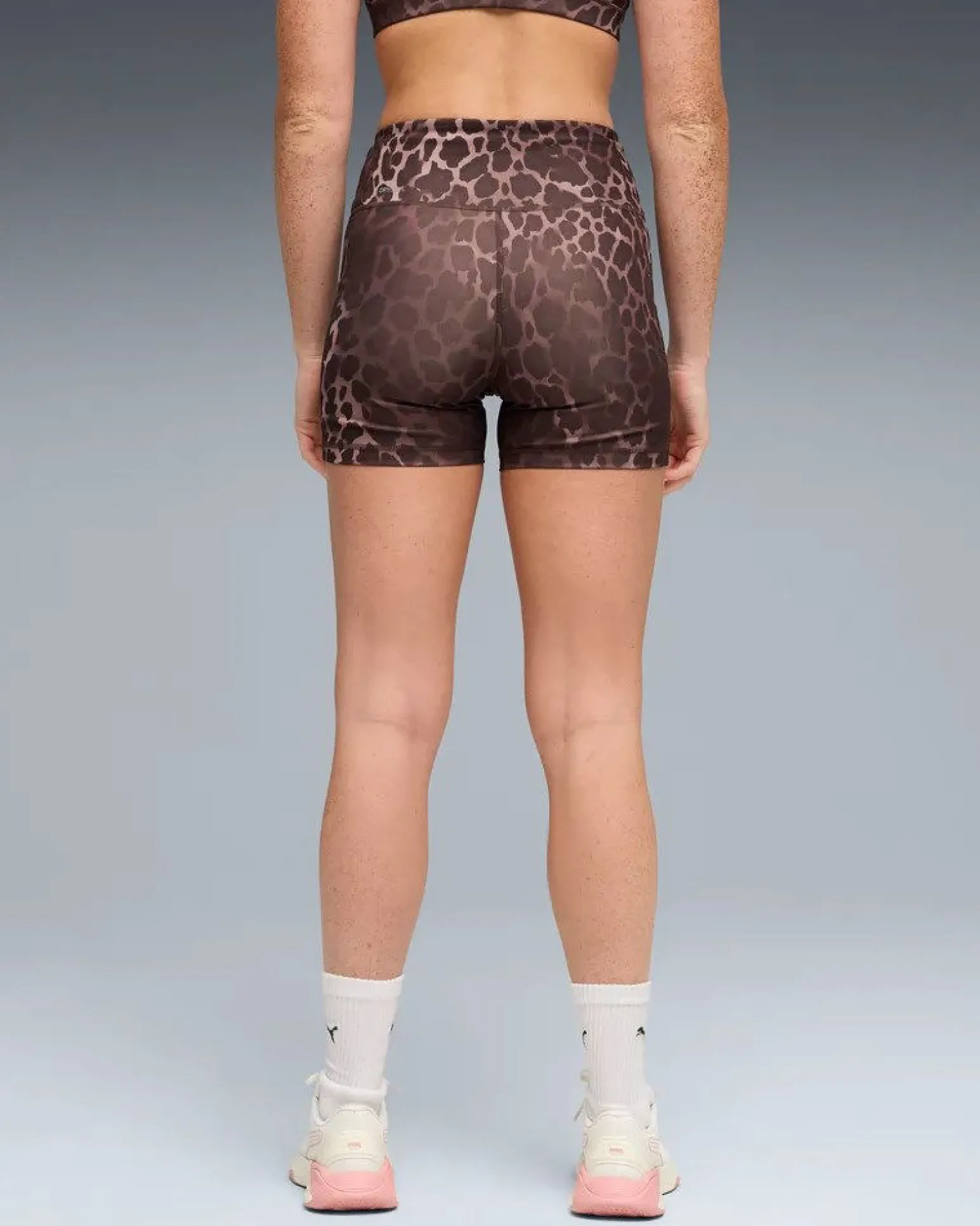 PUMA - SHORT MACULATO MARRONE E NERO ESSENTIAL SPOTTED HAZE DA DONNA, 528513-13