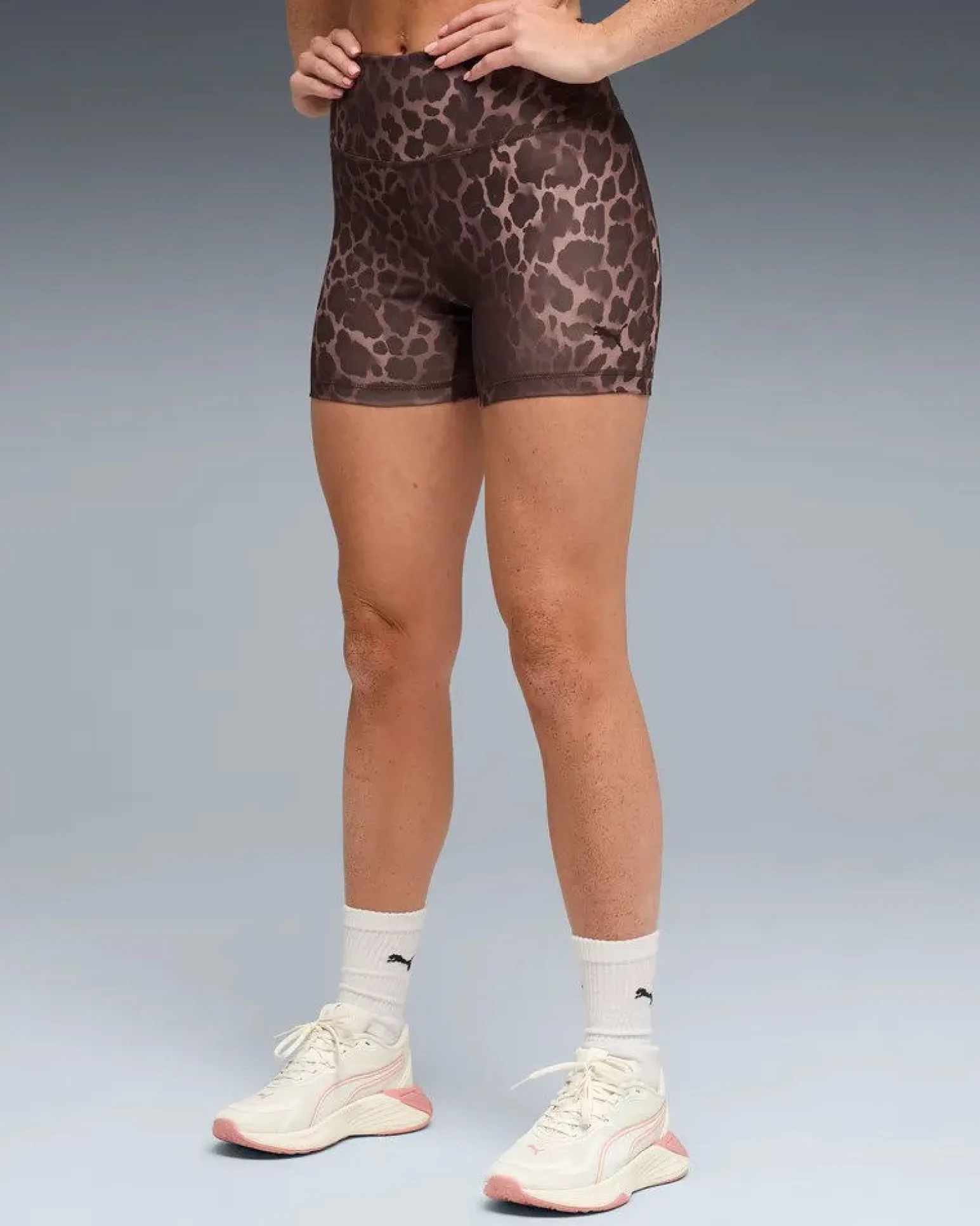 PUMA - SHORT MACULATO MARRONE E NERO ESSENTIAL SPOTTED HAZE DA DONNA, 528513-13
