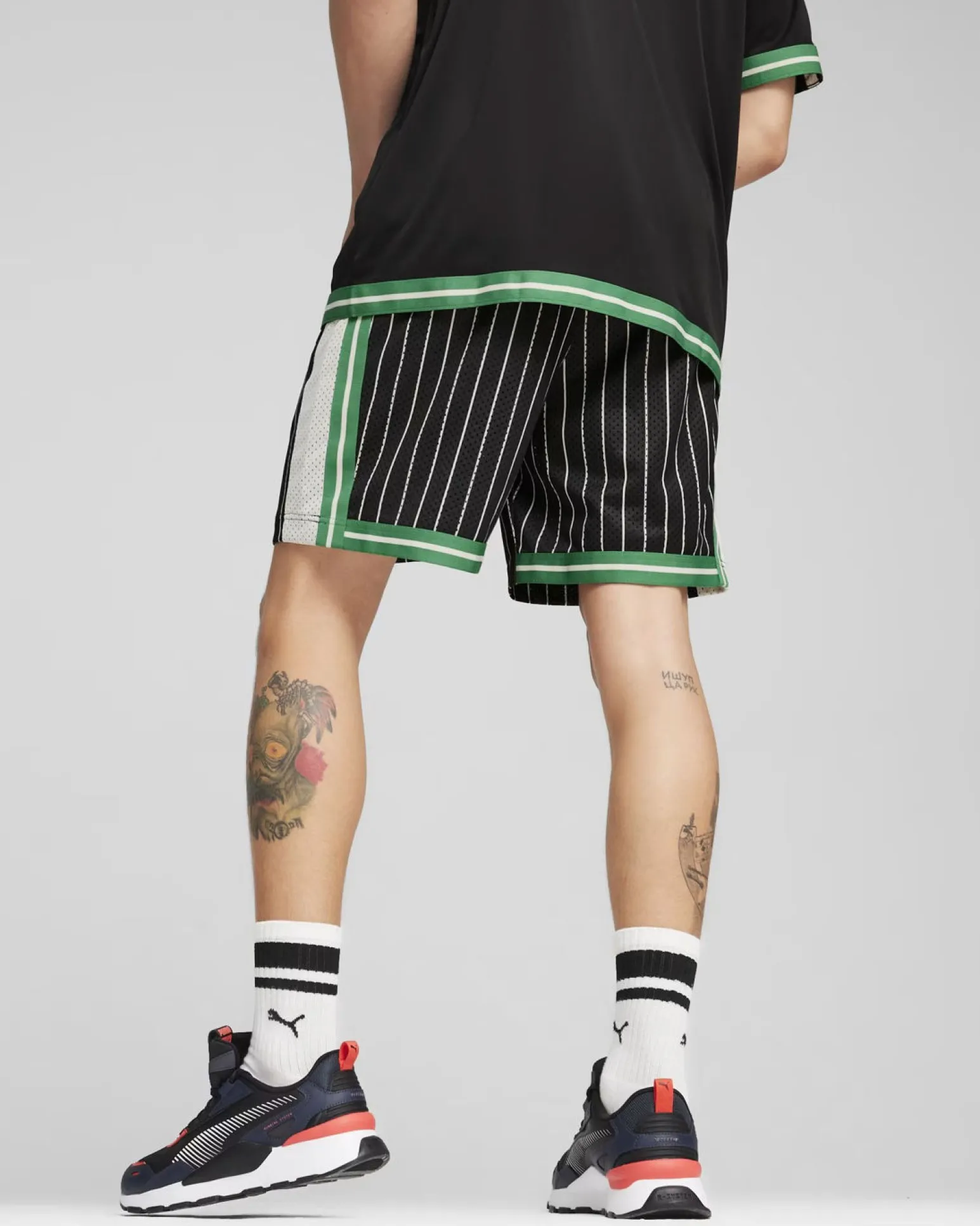 PUMA - SHORT NERO E VERDE DA UOMO T7 FANBASE
