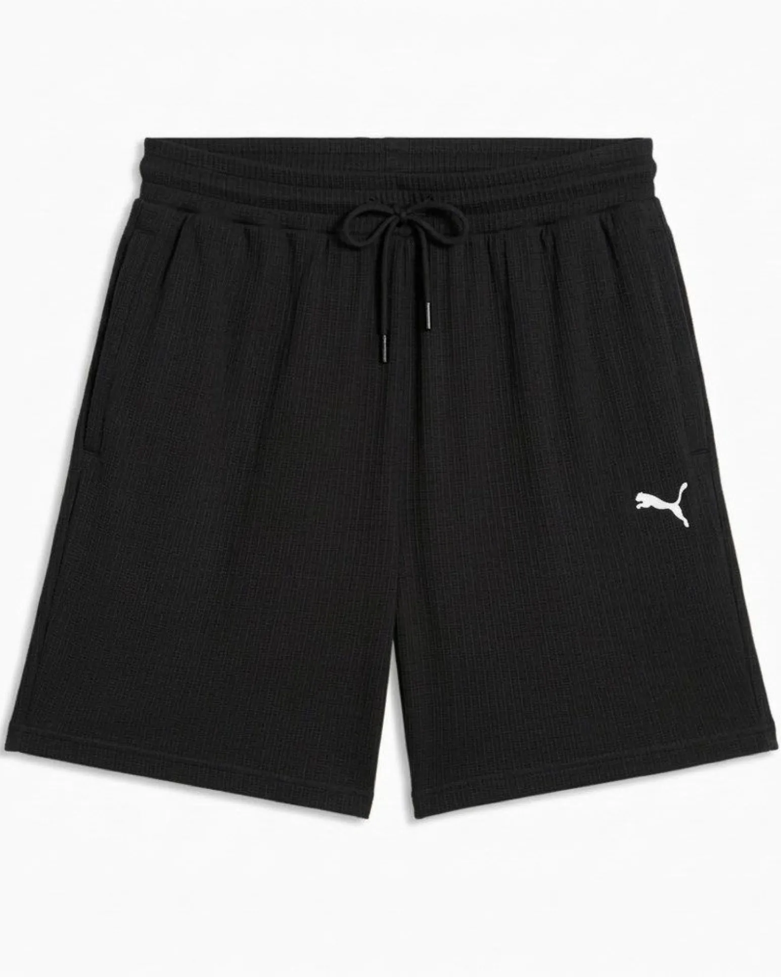 PUMA -SHORT NERO WARDROBE ESSESSENTIAL WAFFLE RELAXED , 634367-01