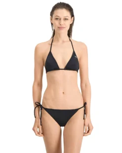 PUMA - Slip bikini nero con allacciatura laterale