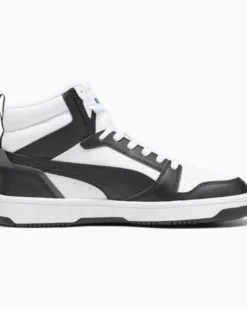 PUMA - Sneaker alta da uomo bianca e nera con lacci - REBOUND V6