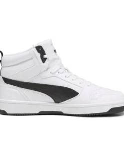 PUMA - Sneaker alta da uomo bianca con logo nero - REBOUND V6