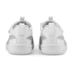 PUMA - Sneaker da bambina bianca con logo argento glitter, numerata 28/35 - MULTIFLEX GLITZ FS V PS