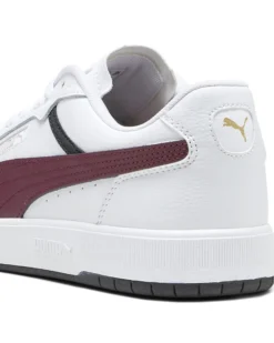 PUMA - Sneaker da uomo bianca in VERA PELLE con logo bordeaux - COURT ULTRA