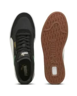 PUMA - Sneaker da uomo nera in VERA PELLE con logo panna - COURT ULTRA 75 YEARS