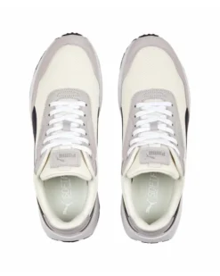 PUMA - Sneaker da uomo panna e grigia in mesh traspirante con logo blu e soletta in memory foam - RUNTAMED
