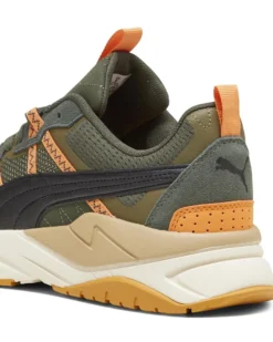 PUMA - Sneaker da uomo verde scuro e nera con dettagli arancioni - X RAY TOUR