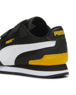 PUMA - SNEAKER JUNIOR ST RUNNER V4 MESH V PS NERA, BIANCA E GIALLA, NUMERATA 28/35 - 399877-03