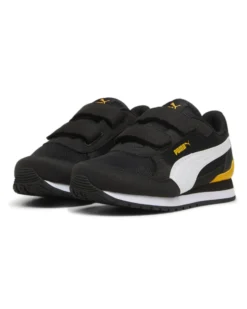 PUMA - SNEAKER JUNIOR ST RUNNER V4 MESH V PS NERA, BIANCA E GIALLA, NUMERATA 28/35 - 399877-03