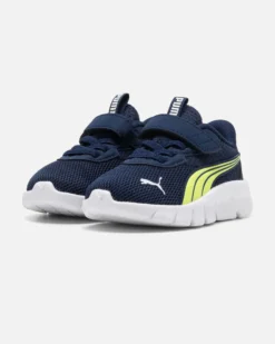 PUMA - SNEAKER KIDS FLEXFOCUS MODERN AC+ TD BLU CON DETTAGLI GIALLI, NUMERATA 20/27,  311523-37