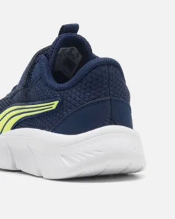 PUMA - SNEAKER KIDS FLEXFOCUS MODERN AC+ TD BLU CON DETTAGLI GIALLI, NUMERATA 20/27,  311523-37