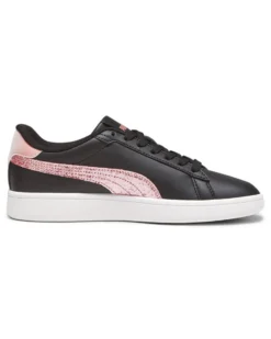 PUMA - Sneaker nera con logo rosa glitter, numerata 36/39 - SMASH 3.0 L STAR GLO JR