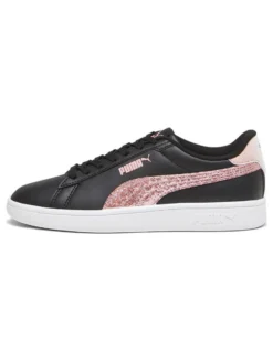 PUMA - Sneaker nera con logo rosa glitter, numerata 36/39 - SMASH 3.0 L STAR GLO JR