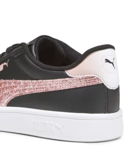 PUMA - Sneaker nera con logo rosa glitter, numerata 36/39 - SMASH 3.0 L STAR GLO JR