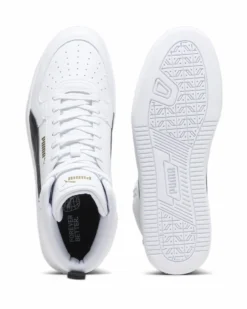 PUMA - Sneakers alta da uomo bianca e nera con logo oro - SHUFFLE MID
