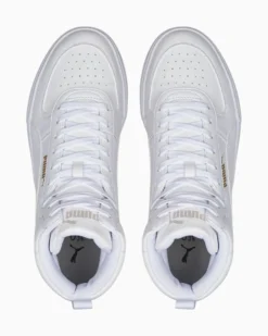PUMA - Sneakers alta da uomo bianca con dettagli oro e soletta in memory foam - CAVEN MID