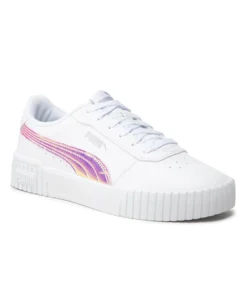 PUMA - Sneakers bianca con logo metallizzato, numerata 36/39 - JADA HOLO JR