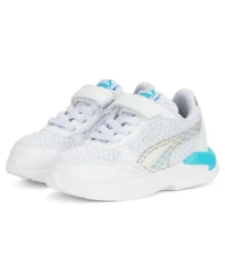 PUMA - Sneakers bianca e azzurra con logo metallizzato e strappo, numerata 20/27 - X RAY SPEED LITE MERMAID AC INF