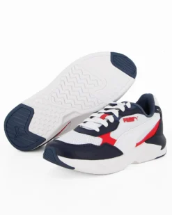 PUMA - Sneakers bianca e blu con dettagli rossi e soletta in memory foam, numerata 36/39 - X RAY SPEED LITE JR