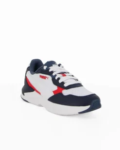 PUMA - Sneakers bianca e blu con dettagli rossi e soletta in memory foam, numerata 36/39 - X RAY SPEED LITE JR