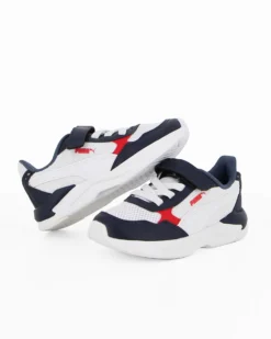 PUMA - Sneakers bianca e blu con dettagli rossi e soletta in memory foam, numerata 28/35 - X RAY SPEED LITE AC PS