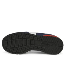 PUMA - Sneakers blu e bianca in mesh traspirante con dettagli rossi e soletta in memory foam, numerata 36/39 - S RUNNER V3 MESH JR